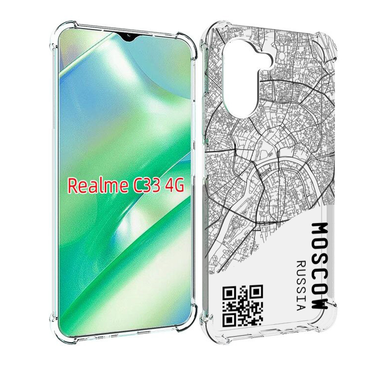 

Чехол MyPads схема-москва для Realme C33 4G, Прозрачный, Tocco