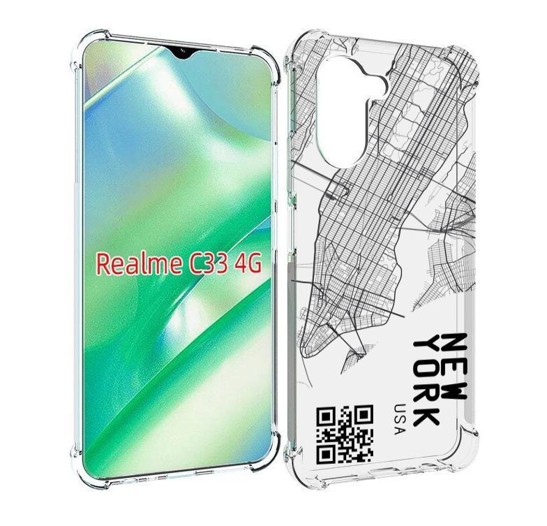 

Чехол MyPads схема-нью-йорк для Realme C33 4G, Прозрачный, Tocco