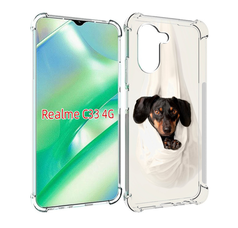

Чехол MyPads такса собака для Realme C33 4G, Прозрачный, Tocco