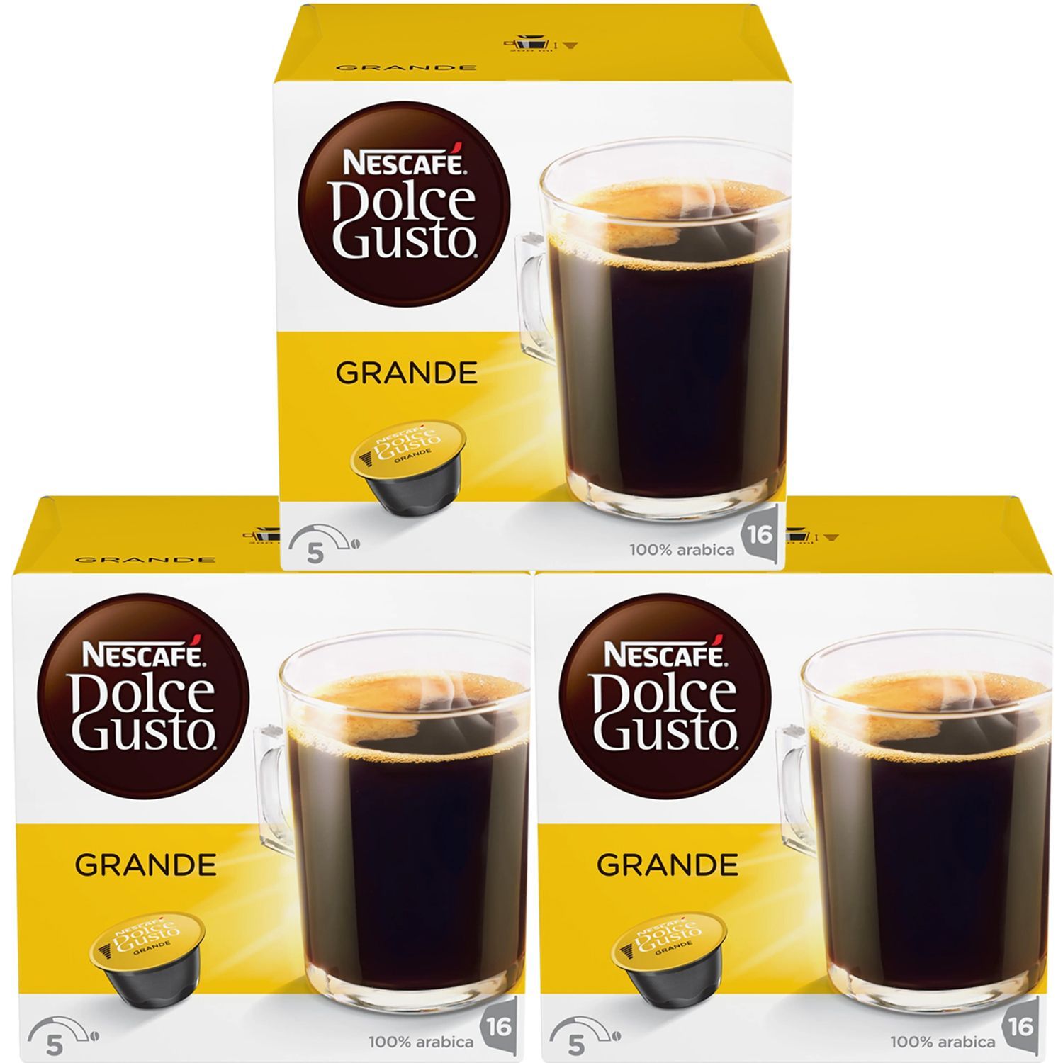 

Кофе в капсулах Nescafe Dolce Gusto Grande, 3 шт х 16 капсул, NDG-grande
