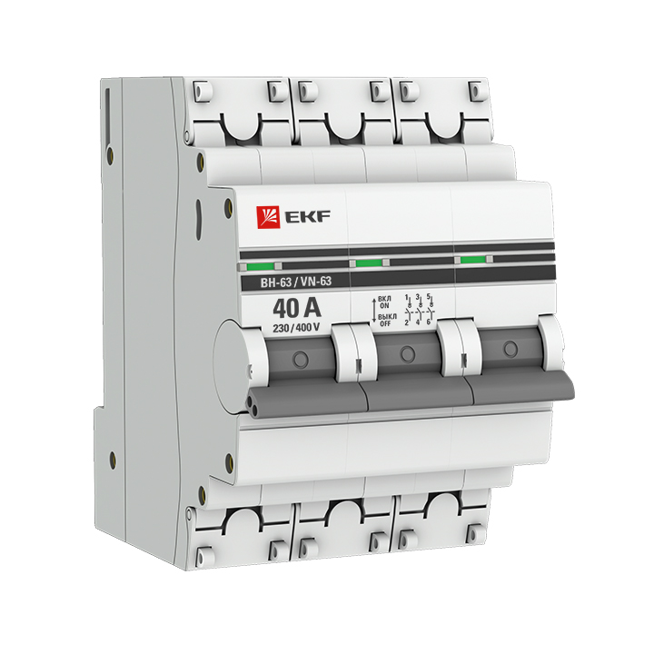 Выключатель нагрузки EKF PROxima 3P 40А ВН-63 SL63-3-40-pro контакты состояния выключателя abb без проводов aux 1q 250vac dc xt1 xt4 1sda066422r1