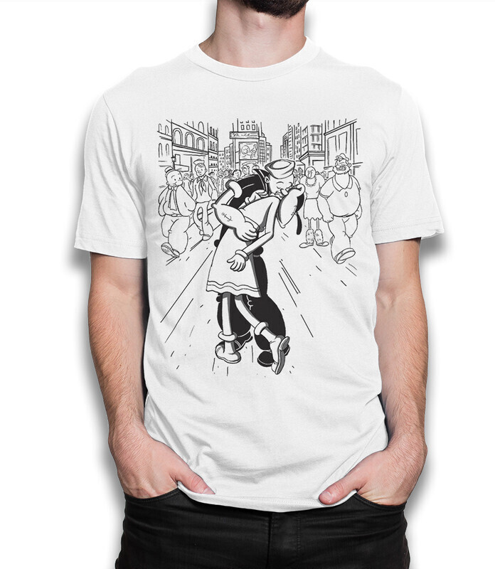 

Футболка мужская Dream Shirts Моряк Попай Поцелуй 1000450222 белая 2XL, Моряк Попай Поцелуй 1000450222