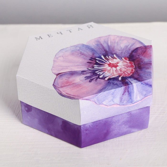 

Коробка складная Дарите Счастье Мечтай 15 x 13 x 6 см, Фиолетовый