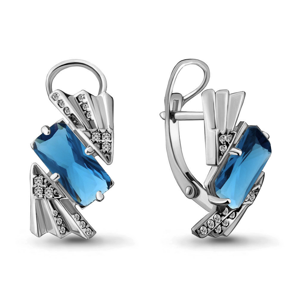 

Серьги из серебра с топазом Aquamarine 4479893А_925_р, 4479893А_925_р
