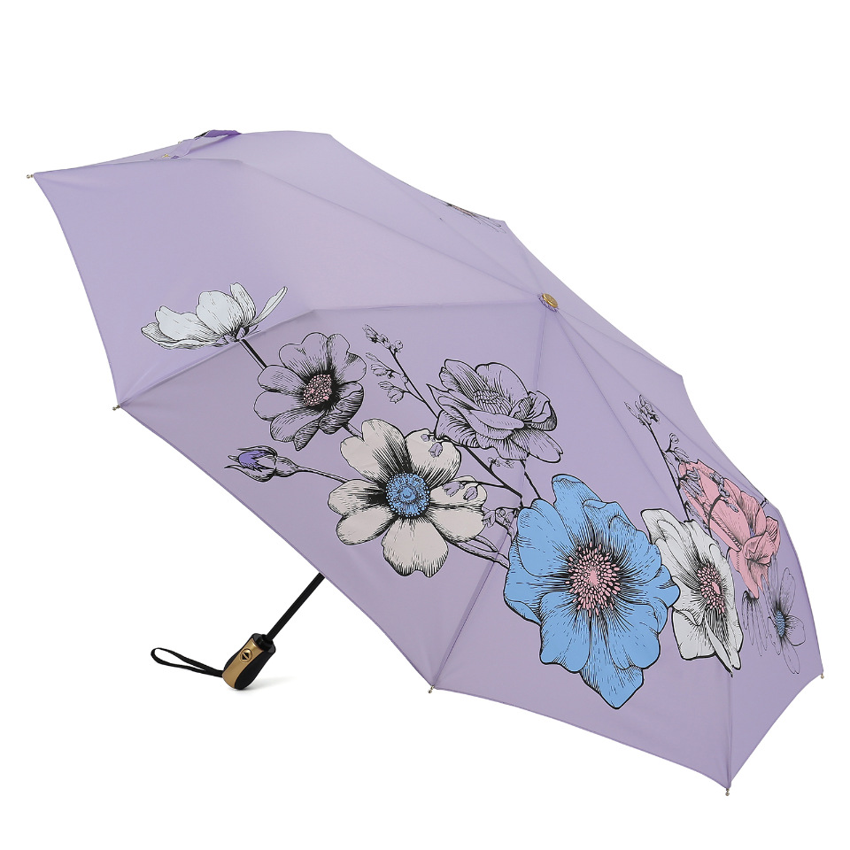 Зонт складной женский автоматический Три Слона 3850-R фиолетовый