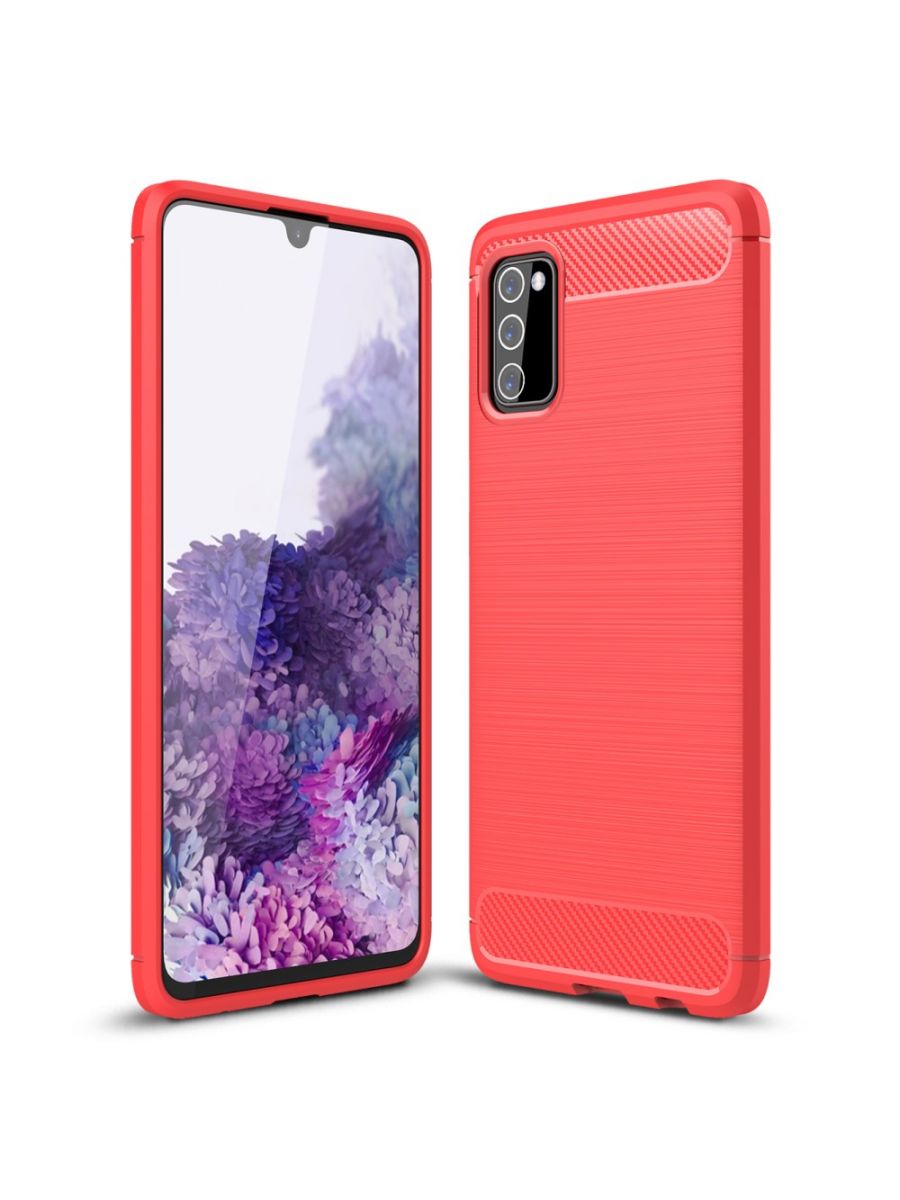 

Brodef Carbon Силиконовый чехол для Samsung Galaxy A03s Красный