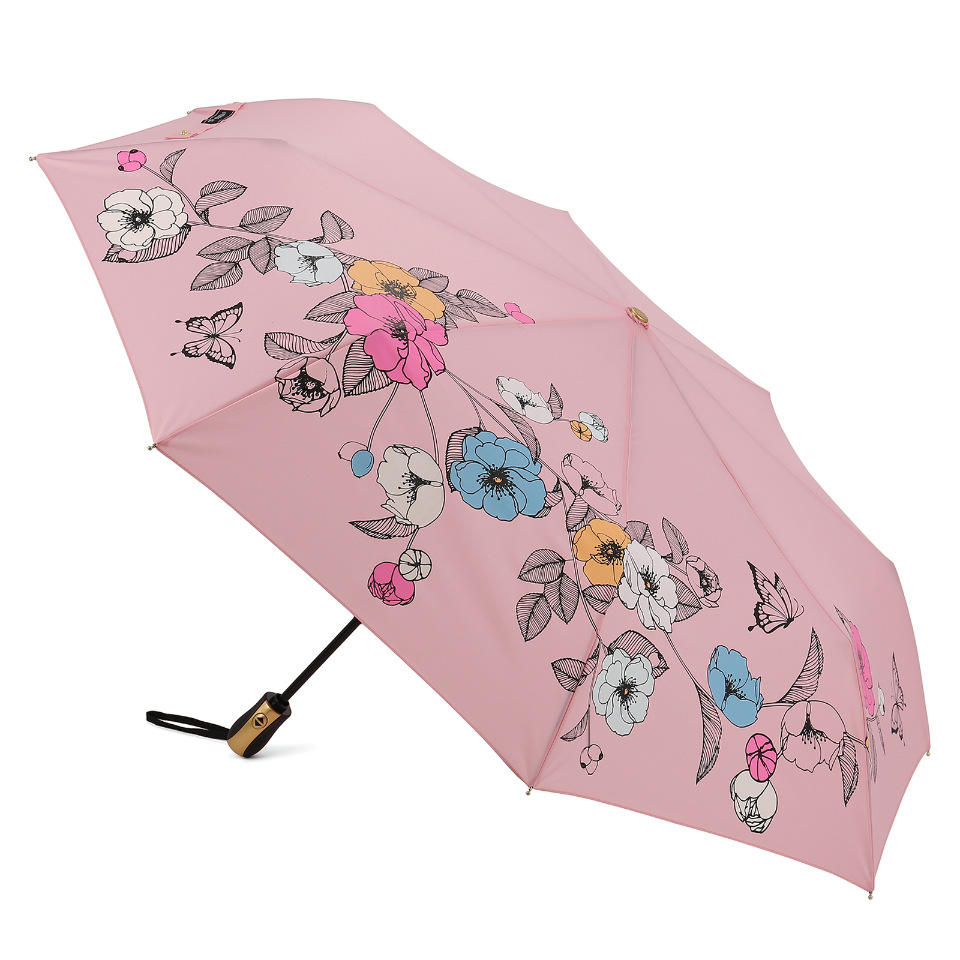 Зонт складной женский автоматический Три Слона 3850-R розовый