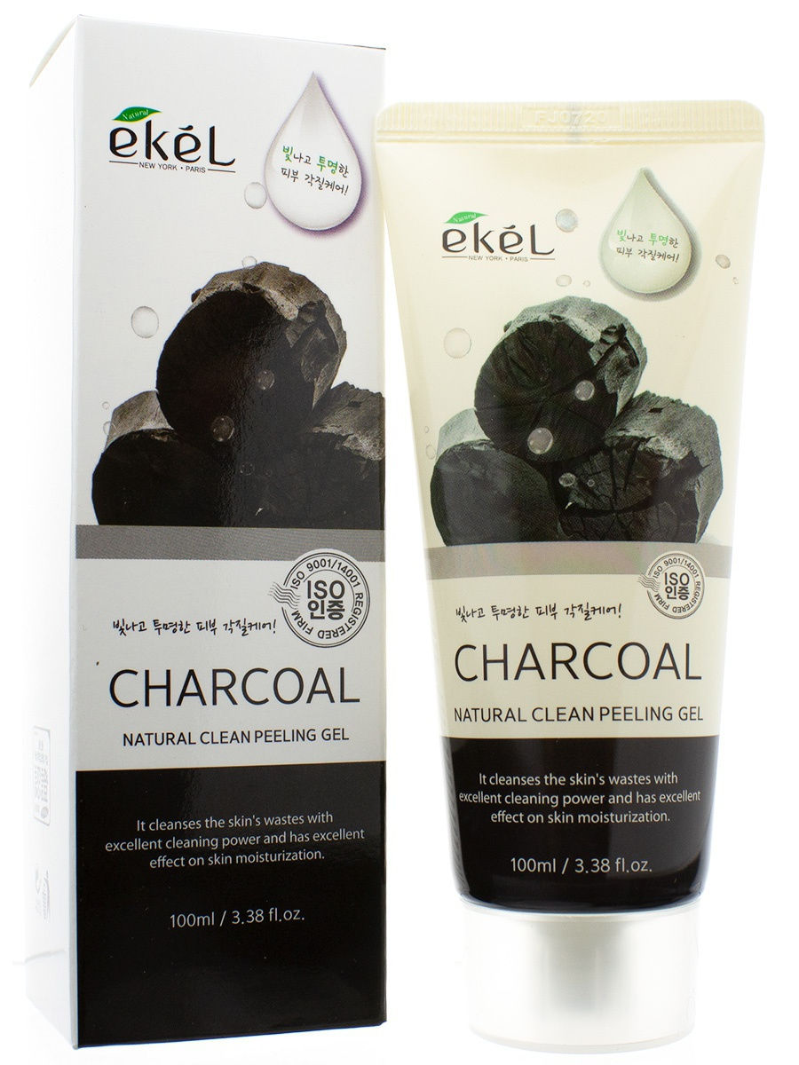 фото Пилинг для лица ekel с экстрактом древесного угля peeling gel charcoal 100 мл