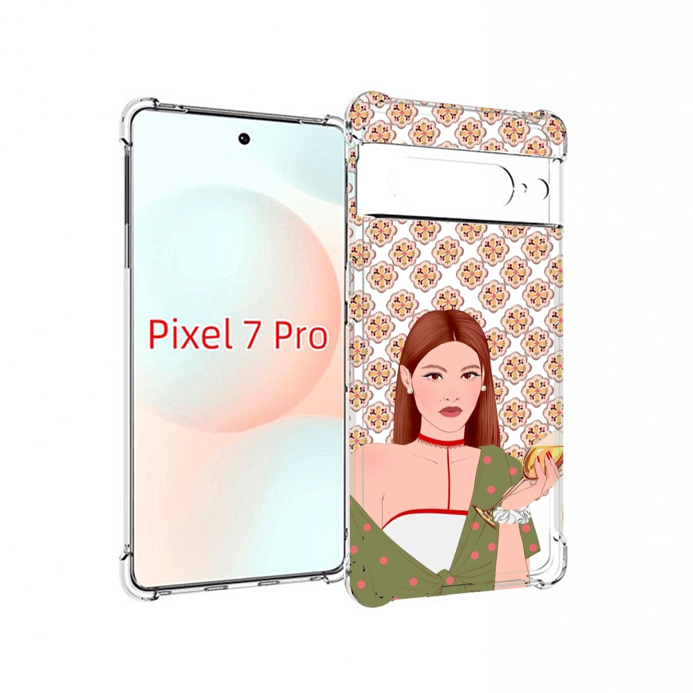

Чехол Mypads Девушка-С-Вином-Рисунок Женский Для Google Pixel 7 Pro, Прозрачный, Tocco