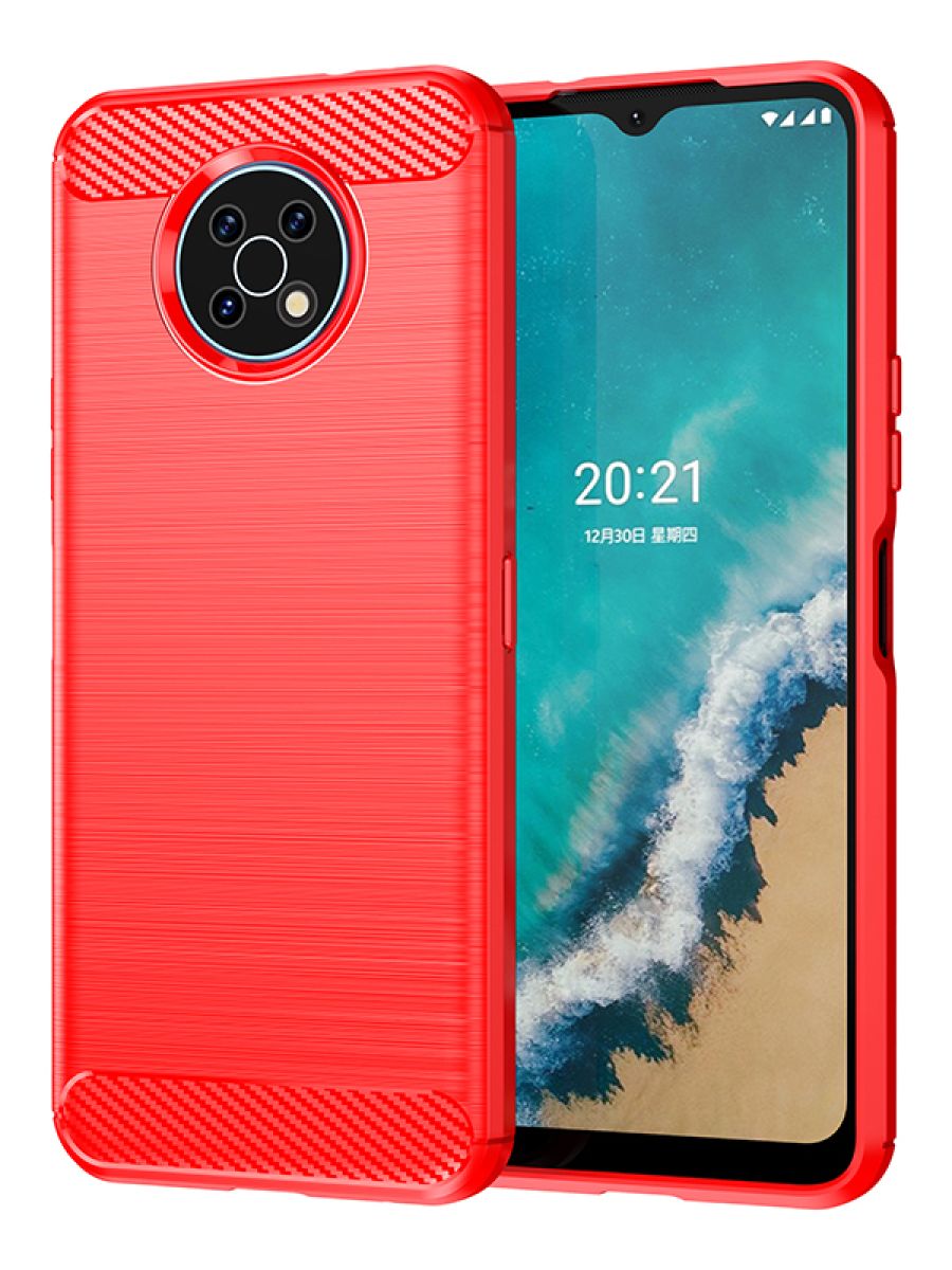 

Brodef Carbon Силиконовый чехол для Nokia G50 Красный