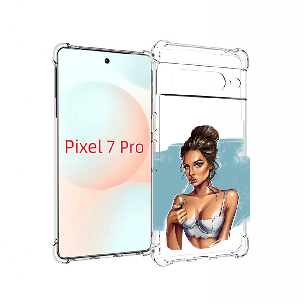 

Чехол Mypads Девушка-С-Зажигалкой Для Google Pixel 7 Pro, Прозрачный, Tocco