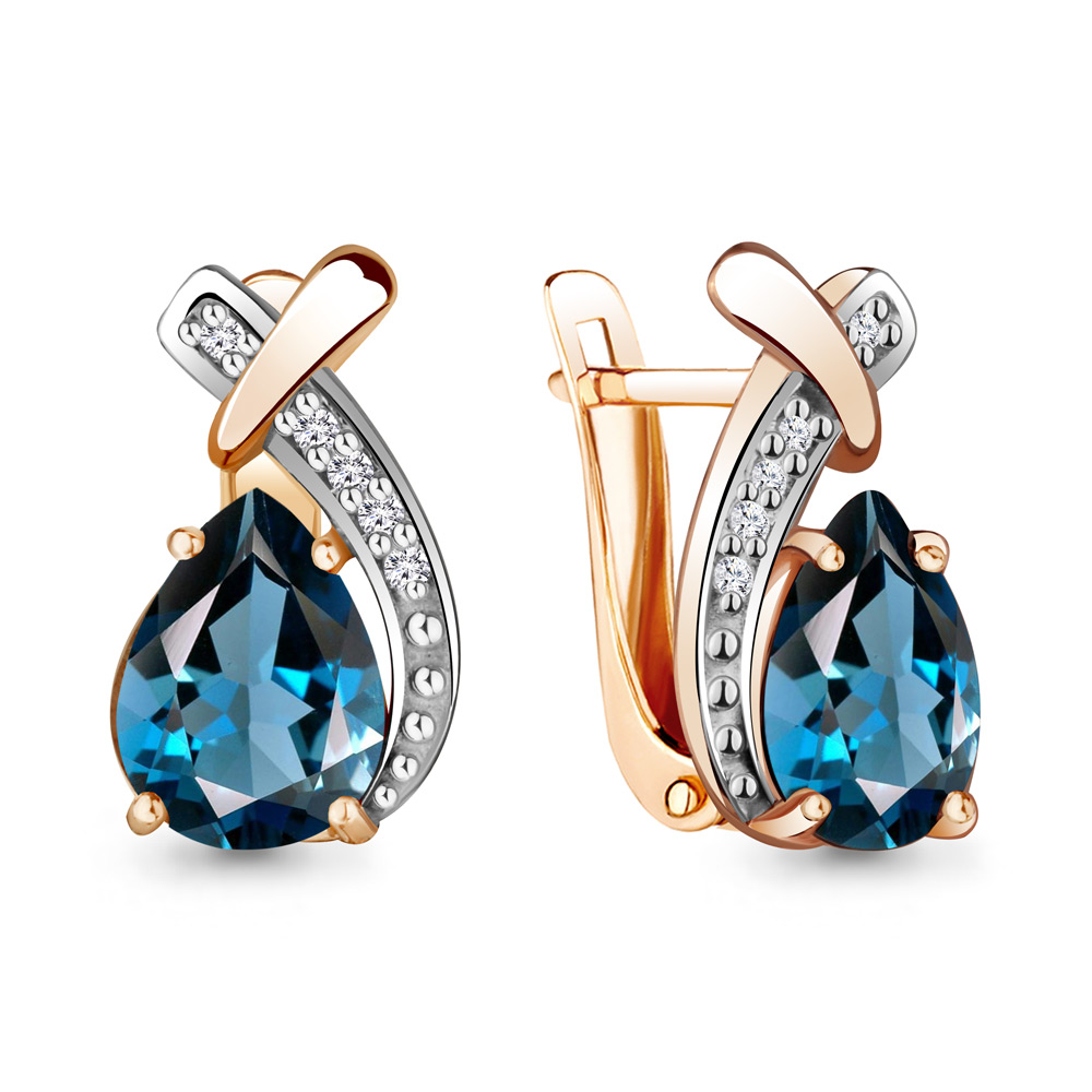 

Серьги из золота с топазом Яхонт Ювелирный 171400, 171400