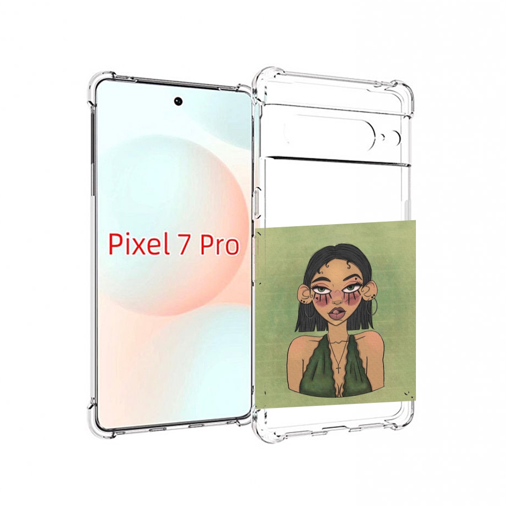 

Чехол Mypads Девушка-С-Каре-И-Тату Для Google Pixel 7 Pro, Прозрачный, Tocco