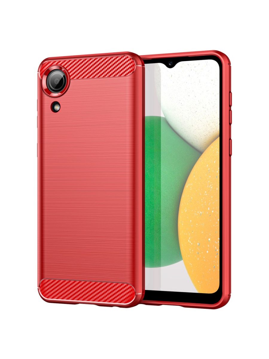 

Brodef Carbon Силиконовый чехол для Samsung Galaxy A03 Core Красный
