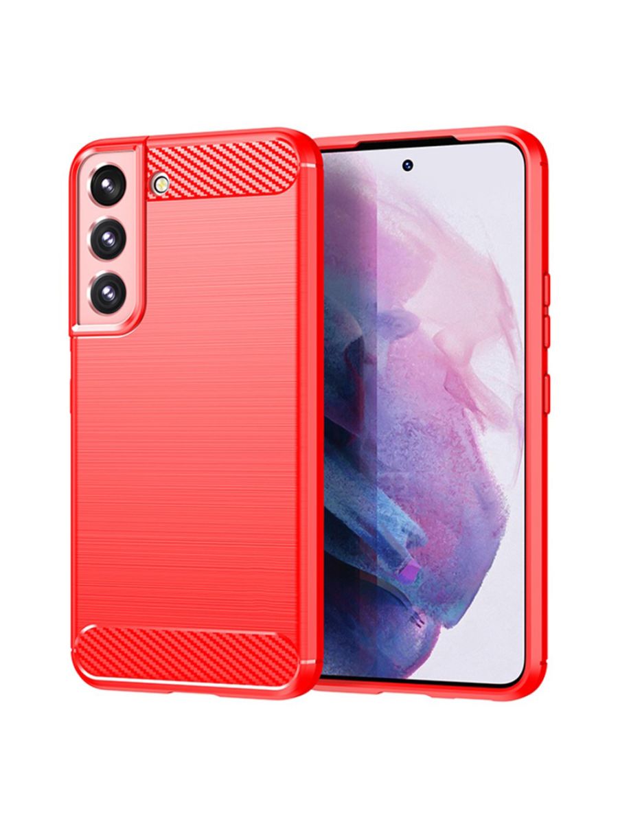 

Brodef Carbon Силиконовый чехол для Samsung Galaxy S22 Красный