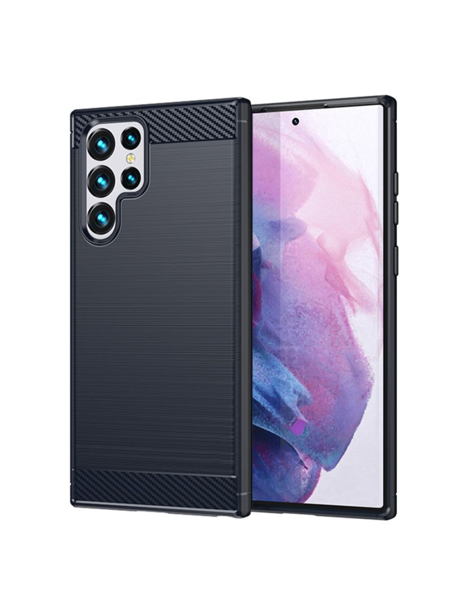 

Brodef Carbon Силиконовый чехол для Samsung Galaxy S22 ultra Синий