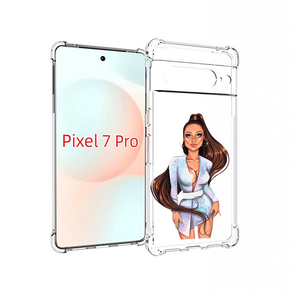 

Чехол Mypads Девушка-С-Очень-Длинными-Волосами Женский Для Google Pixel 7 Pro, Прозрачный, Tocco