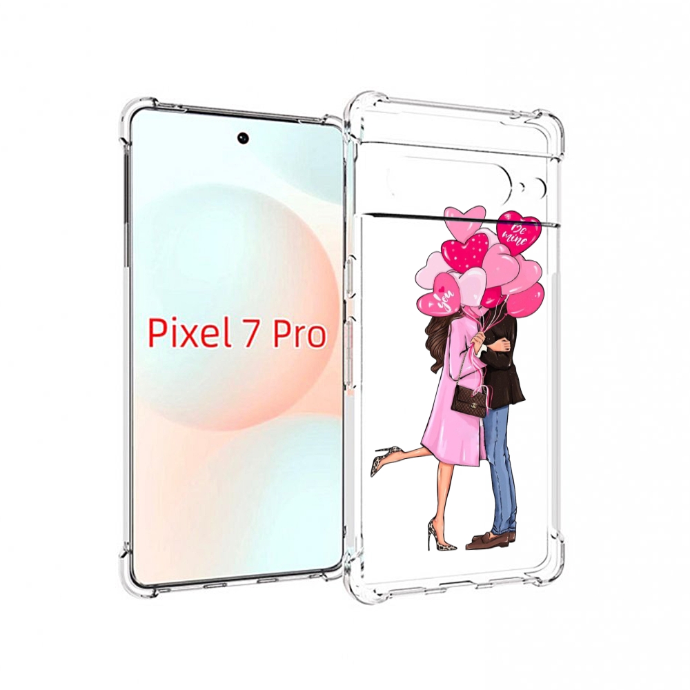 

Чехол Mypads Девушка-С-Парнем-Сердечки Женский Для Google Pixel 7 Pro, Прозрачный, Tocco
