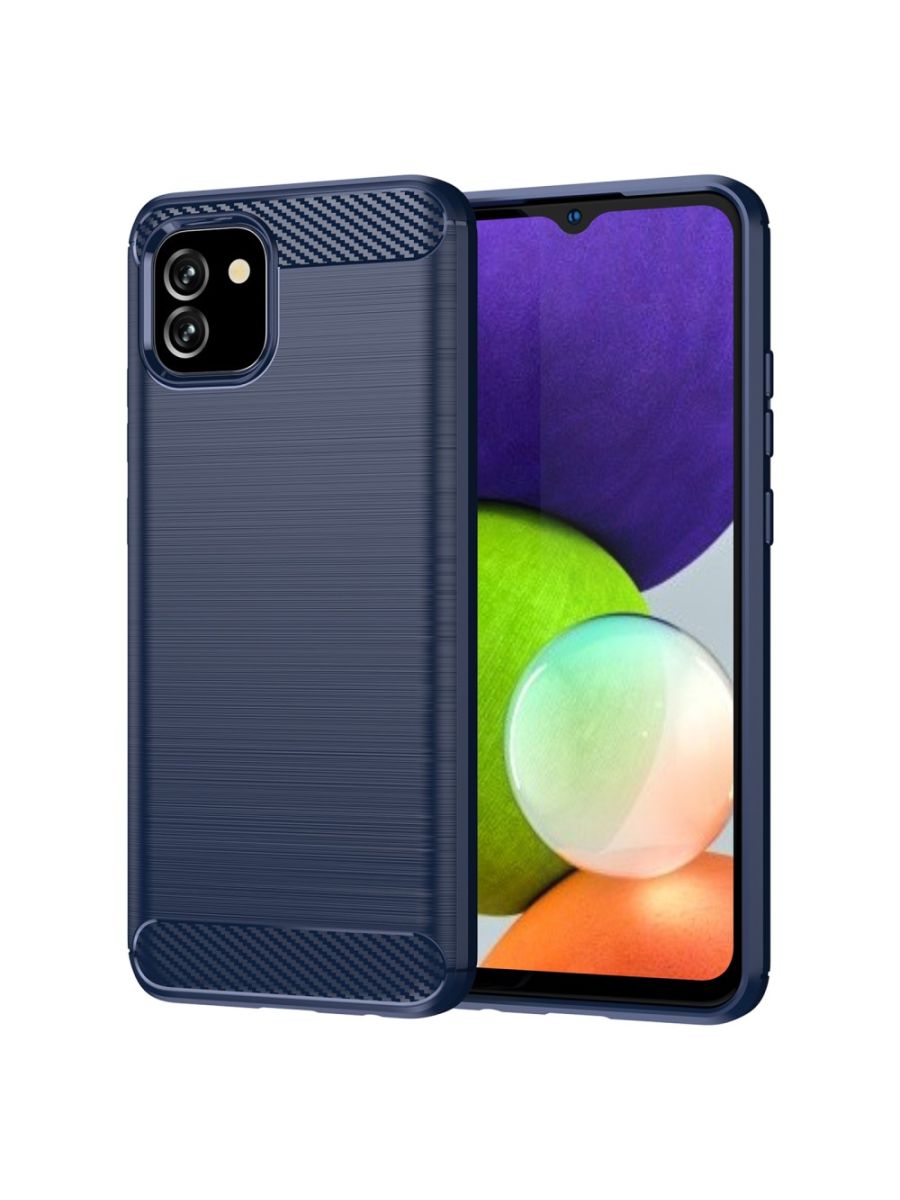 

Brodef Carbon Силиконовый чехол для Samsung Galaxy A03 Синий