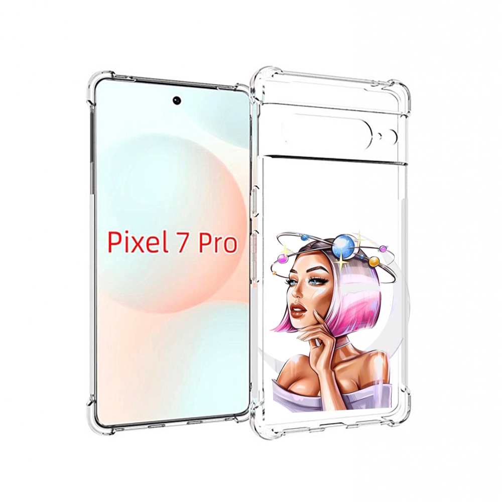 

Чехол Mypads Девушка-С-Планетами-На-Голове Женский Для Google Pixel 7 Pro, Прозрачный, Tocco
