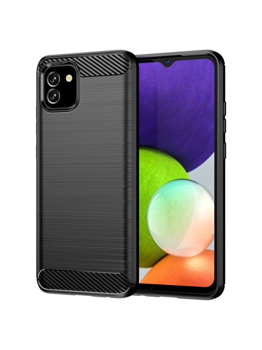 

Brodef Carbon Силиконовый чехол для Samsung Galaxy A03 Черный