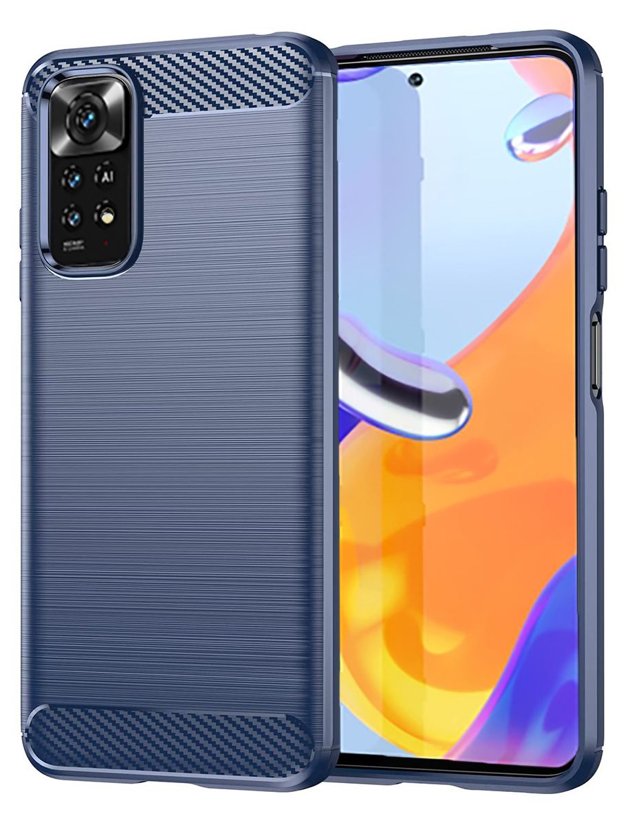 

Brodef Carbon Силиконовый чехол для Xiaomi Redmi Note 11 Pro Синий