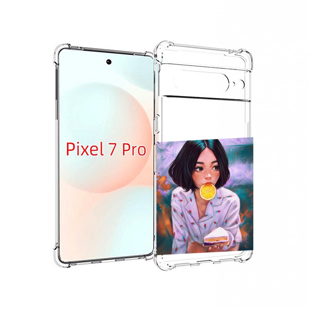 

Чехол Mypads Девушка-С-Чизкейком Женский Для Google Pixel 7 Pro, Прозрачный, Tocco