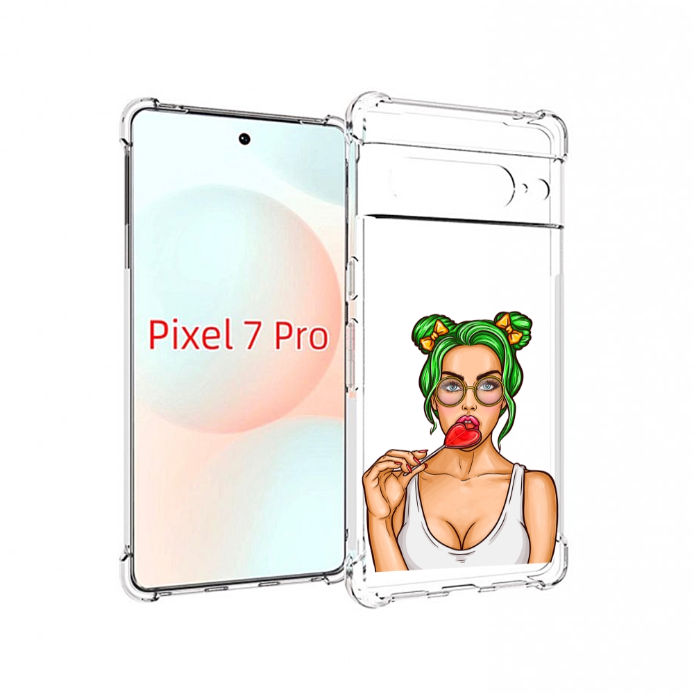 

Чехол Mypads Девушка-С-Чупачупсом-В-Виде-Сердца Женский Для Google Pixel 7 Pro, Прозрачный, Tocco