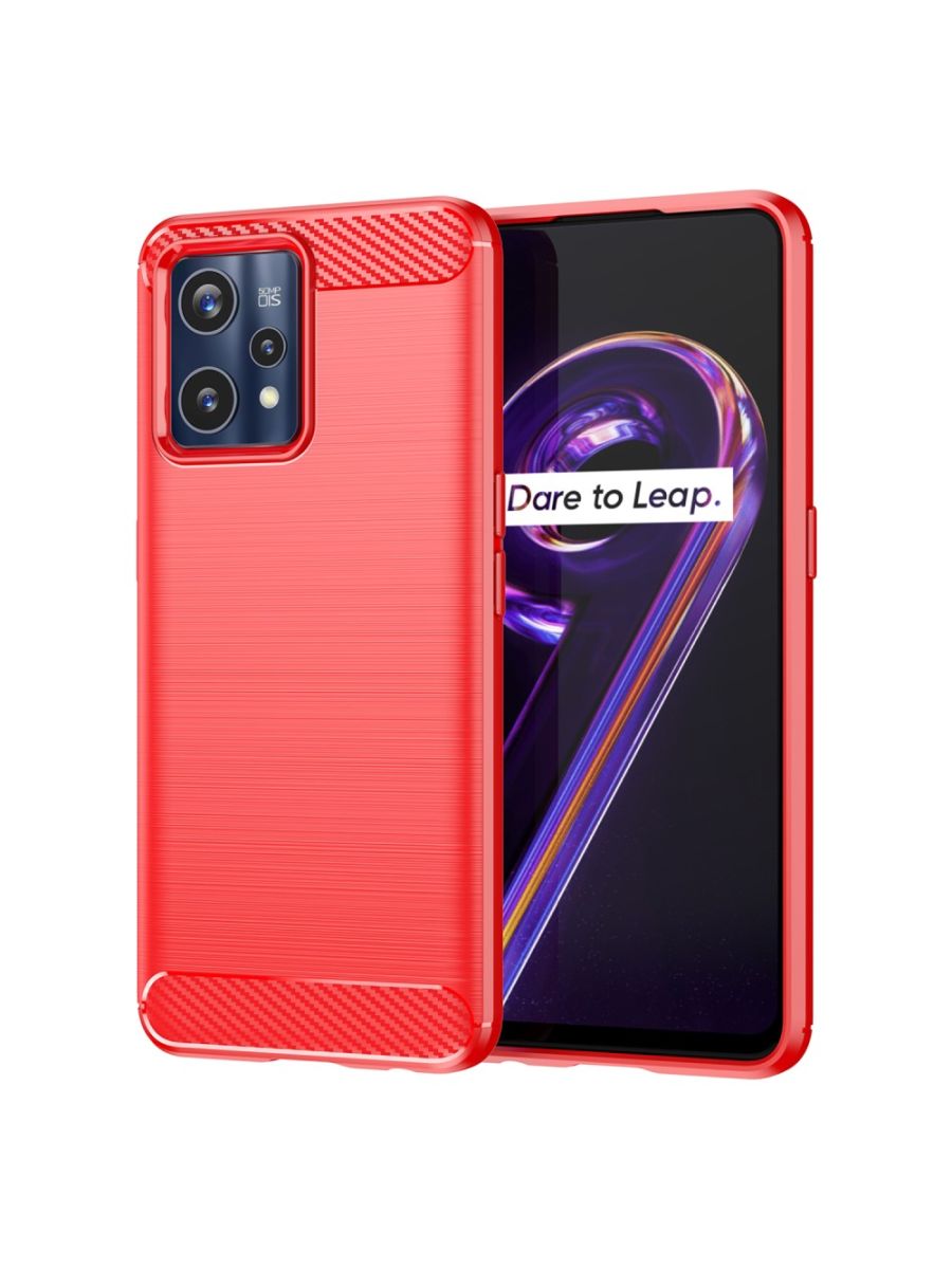 

Brodef Carbon Силиконовый чехол для Realme 9 Pro Plus/9 Pro+ Красный