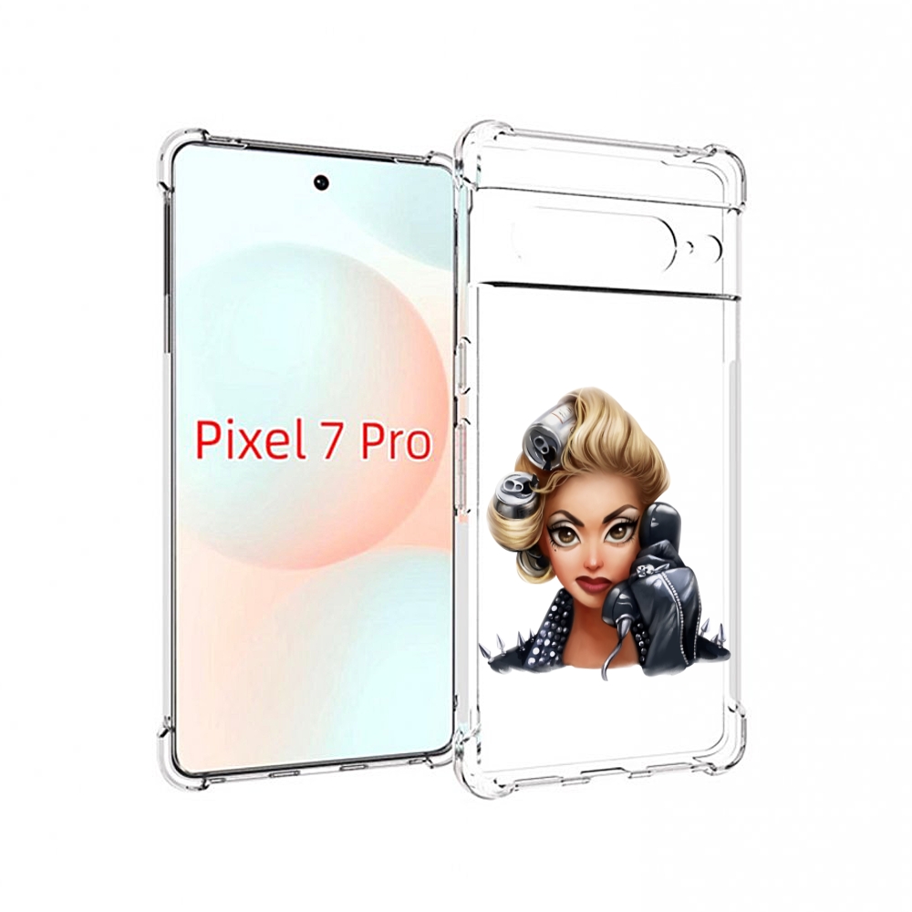 

Чехол Mypads Девушка-Смайлик-С-Телефоном Женский Для Google Pixel 7 Pro, Прозрачный, Tocco