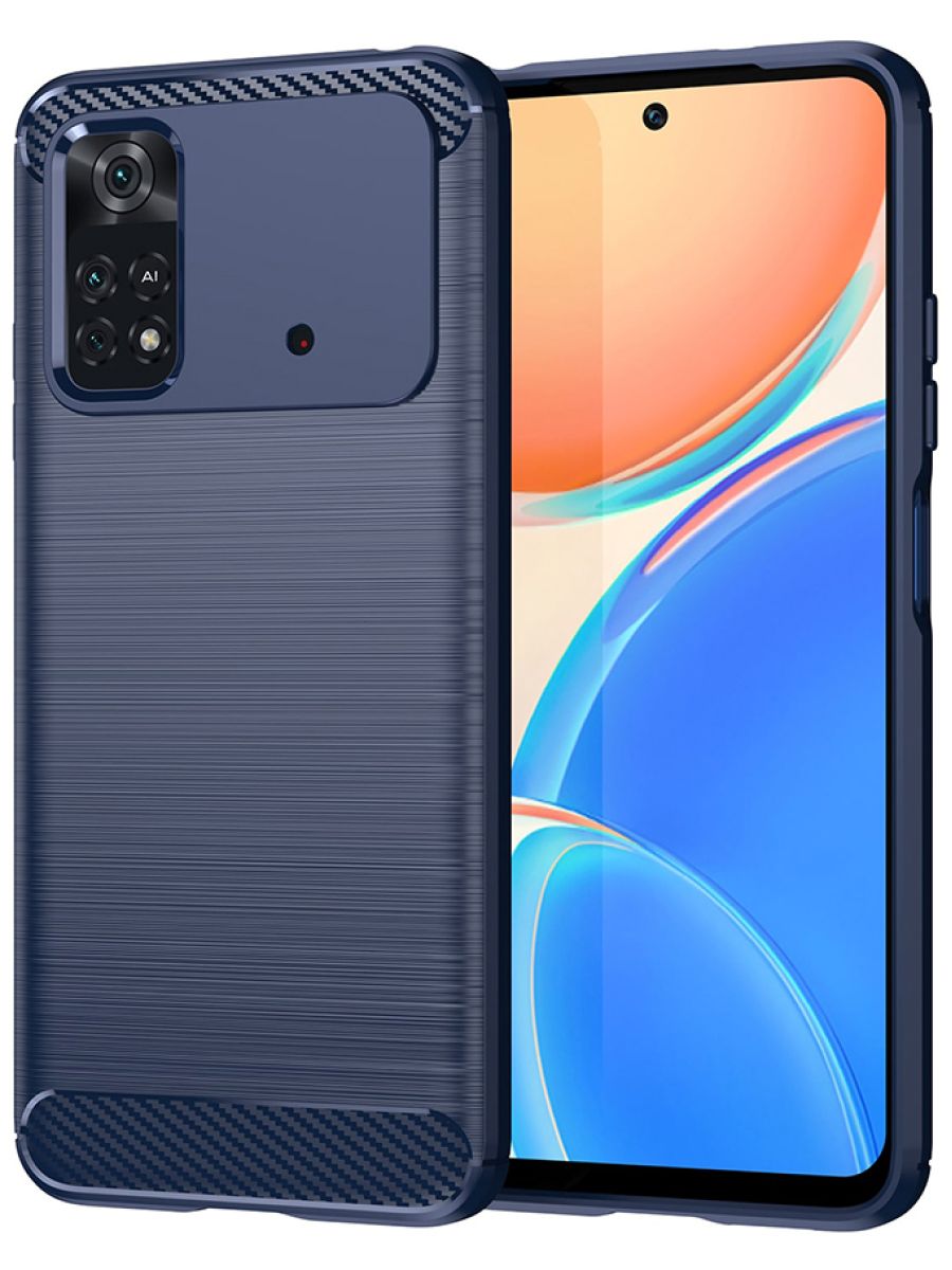 

Brodef Carbon Силиконовый чехол для Poco M4 Pro 4G Синий