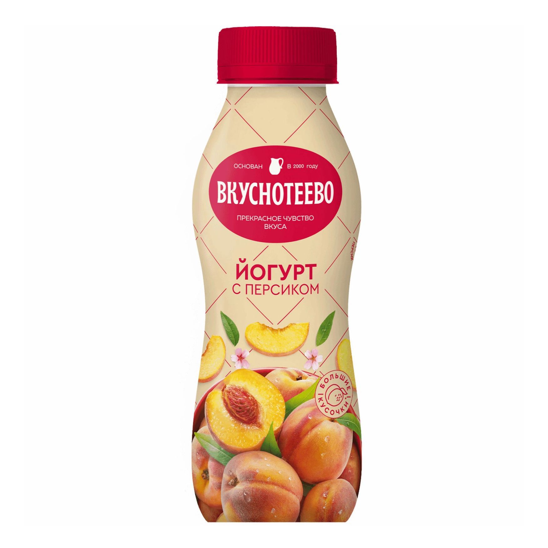 Йогурт питьевой Вкуснотеево с персиком 2% 280 г