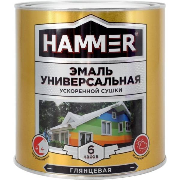 

Универсальная эмаль ускоренной сушки HAMMER глянц. черная 2,7 кг ЭК000135041