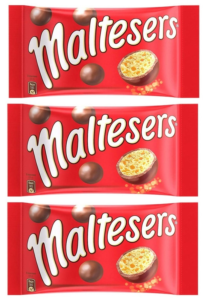 Шоколадные шарики Maltesers, 37 г х 3 шт