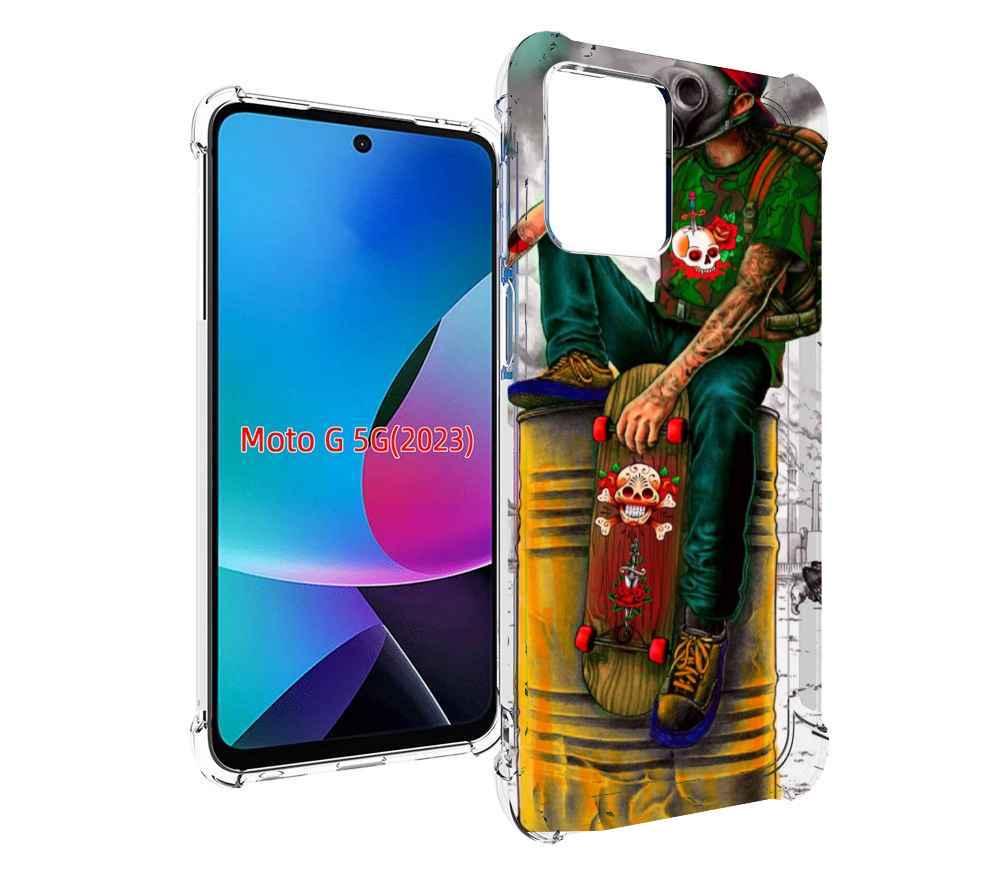 

Чехол MyPads скейтер в противогазе для MOTO G 5G 2023, Tocco