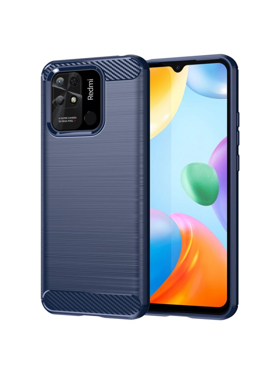 

Brodef Carbon Силиконовый чехол для Xiaomi Redmi 10C Синий