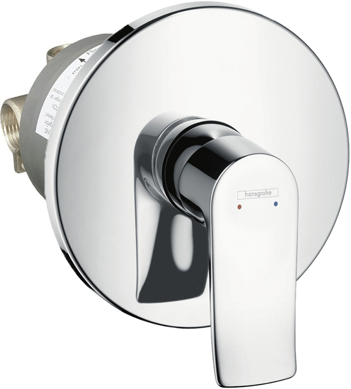 фото Смеситель hansgrohe metris 31686000 с внутренней частью для душа