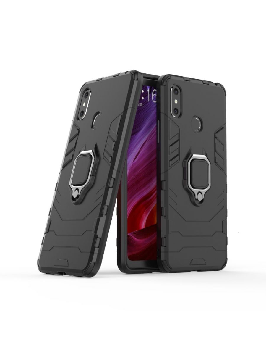 

Brodef Ring Противоударный чехол с кольцом для Xiaomi Mi Max 3 черный