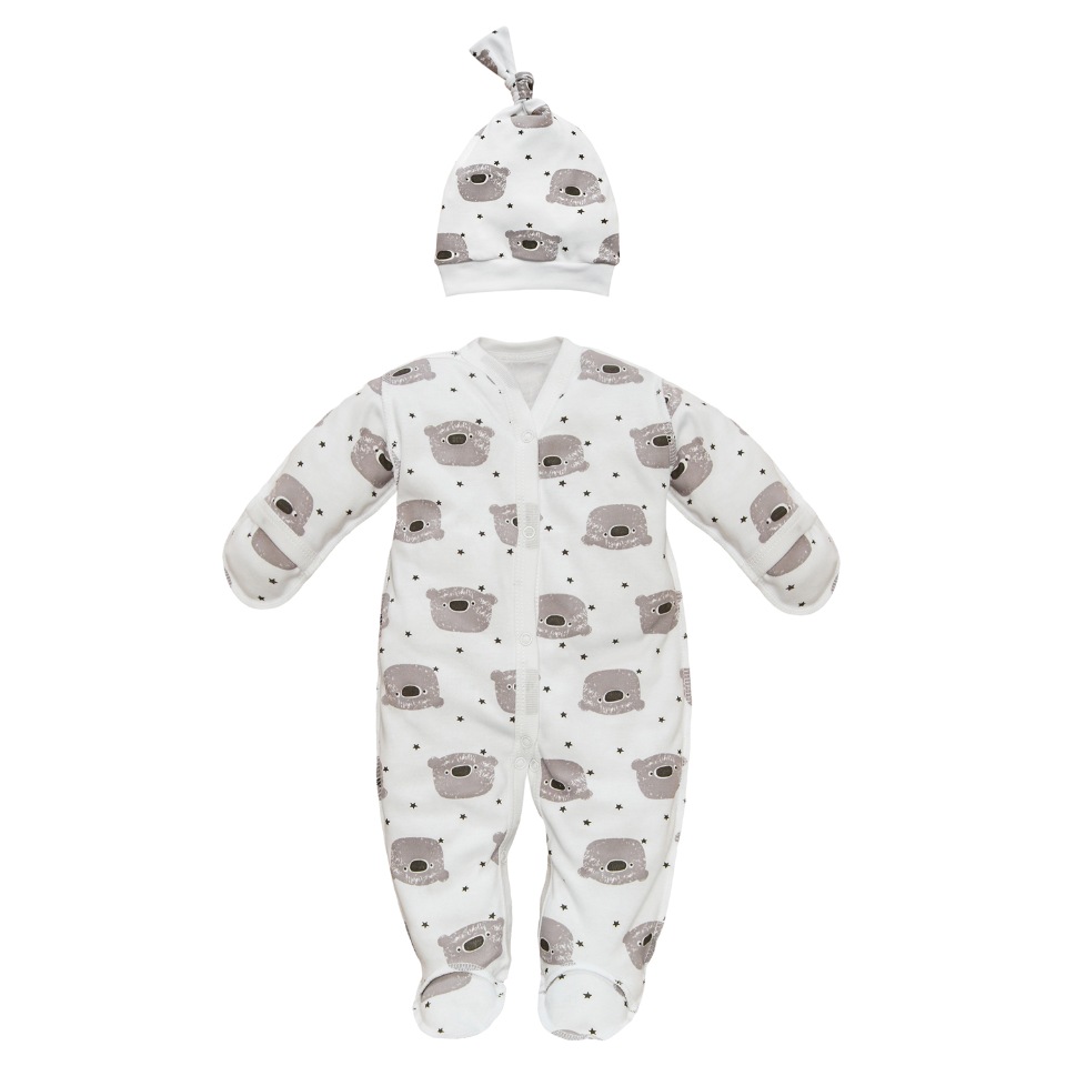 фото Комбинезон (слип) с чепчиком (шапочкой) amarobaby soft hugs коалы (белый) 56