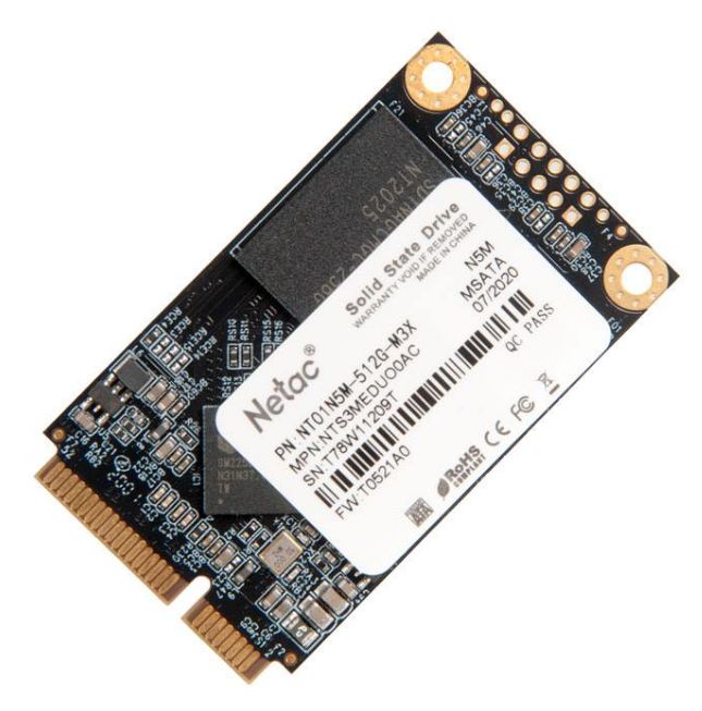 SSD накопитель Netac N5M mSATA 512 ГБ (NT01N5M-512G-M3X)