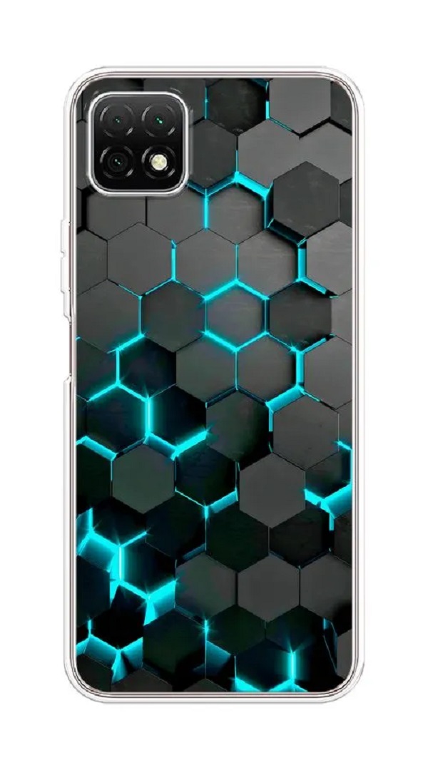 

Силиконовый чехол "Соты бирюзовые" на Wiko T3 / Вико Т3, Черный