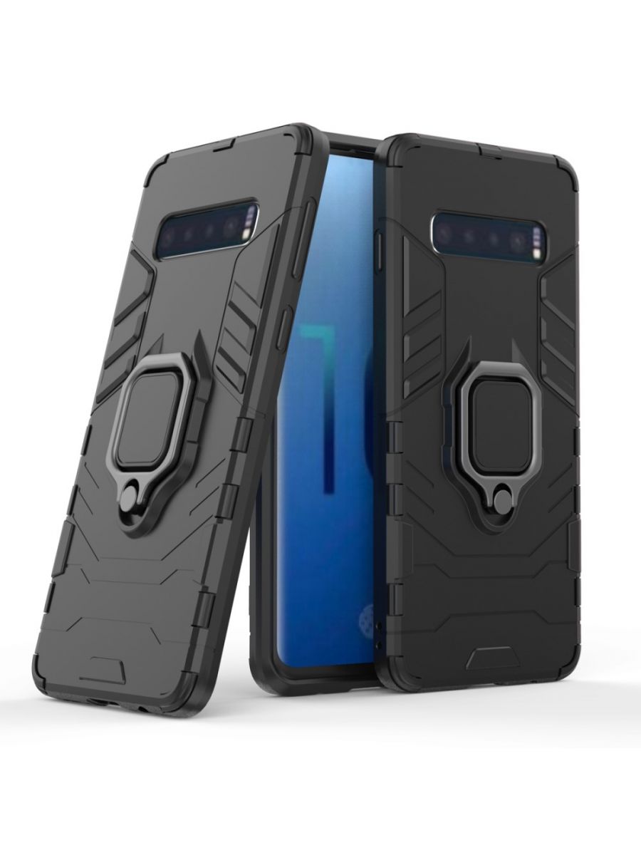 

Brodef Ring Противоударный чехол с кольцом для Samsung Galaxy S10 черный