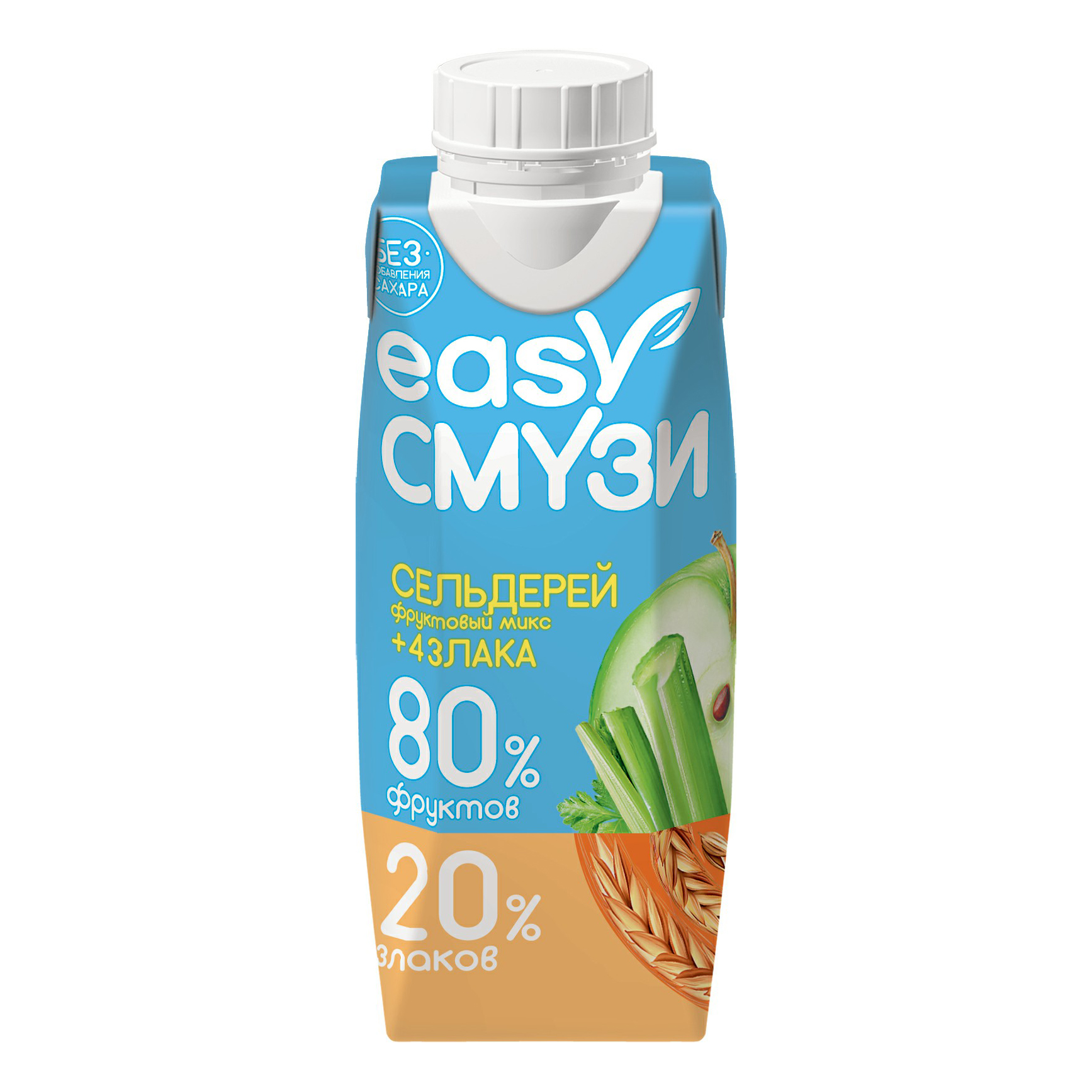 

Коктейль Сады Придонья Easy Смузи яблоко-виногр-сельдерей-огурец с мякотью и злаками 0,25л