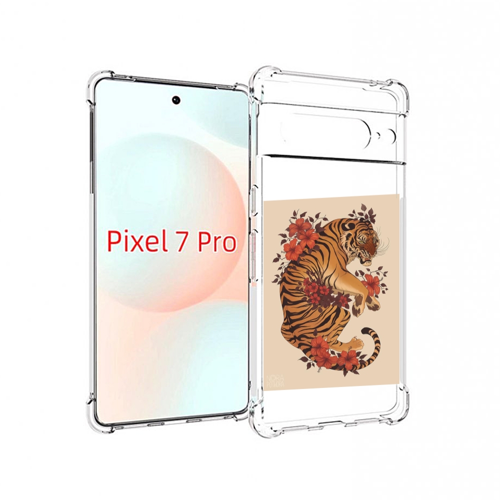 

Чехол Mypads Злой-Тигр-С-Цветами Для Google Pixel 7 Pro, Прозрачный, Tocco