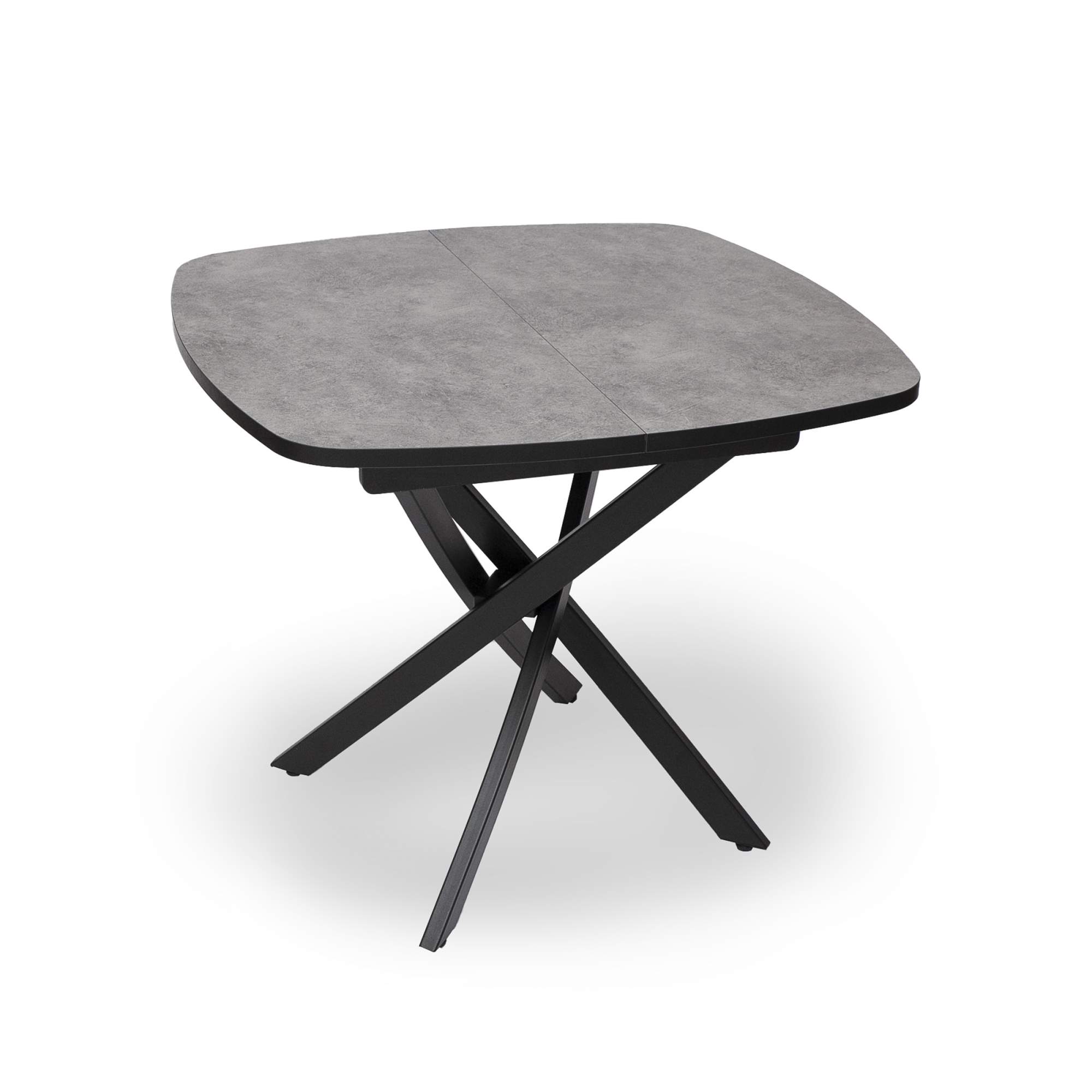 Стол раздвижной ГРАЦИЯ-М, 89/120х89 см, бетон, черный, RI-COM