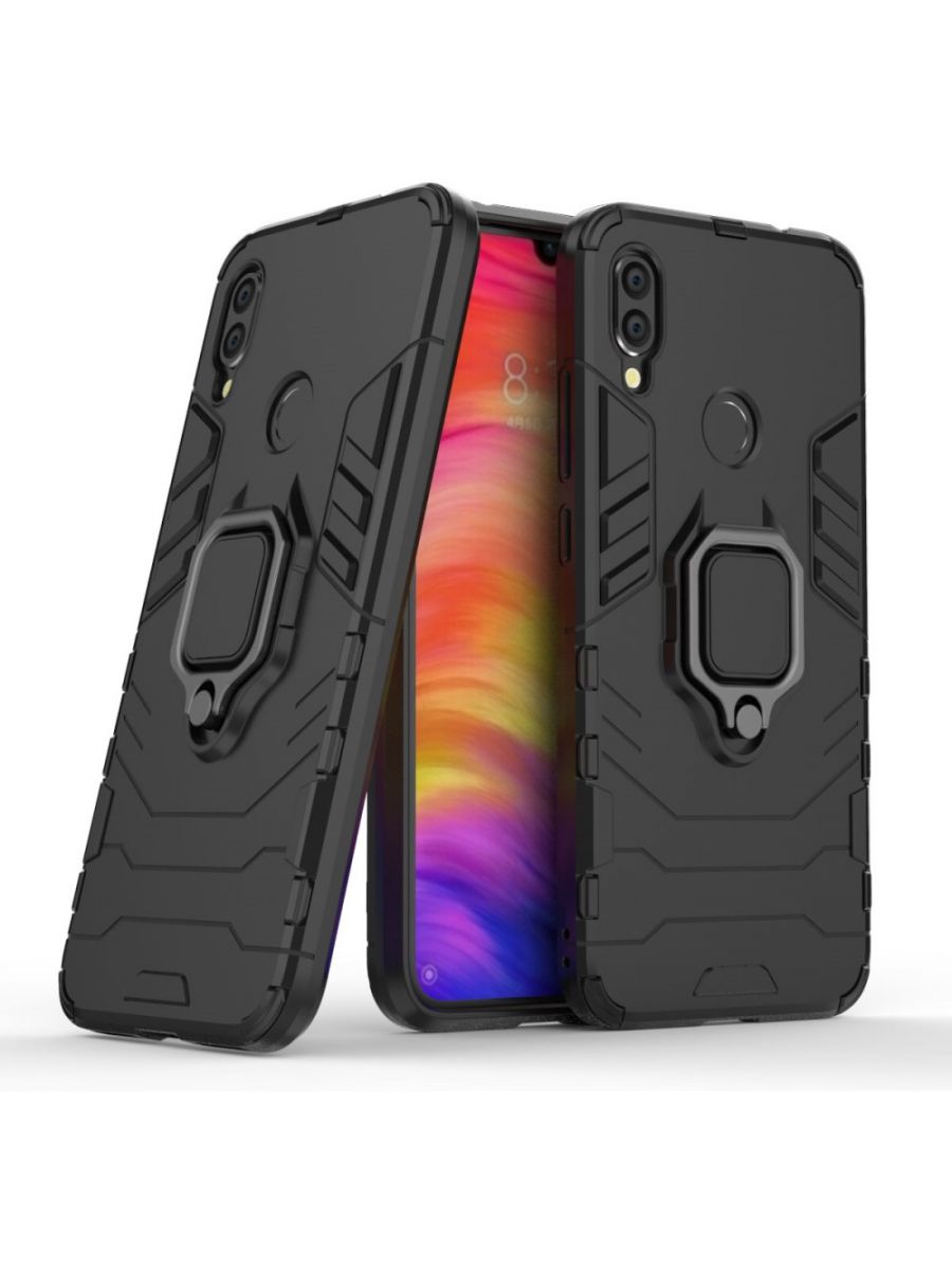 

Brodef Ring Противоударный чехол с кольцом для Xiaomi Redmi Note 7/Note 7 Pro черный