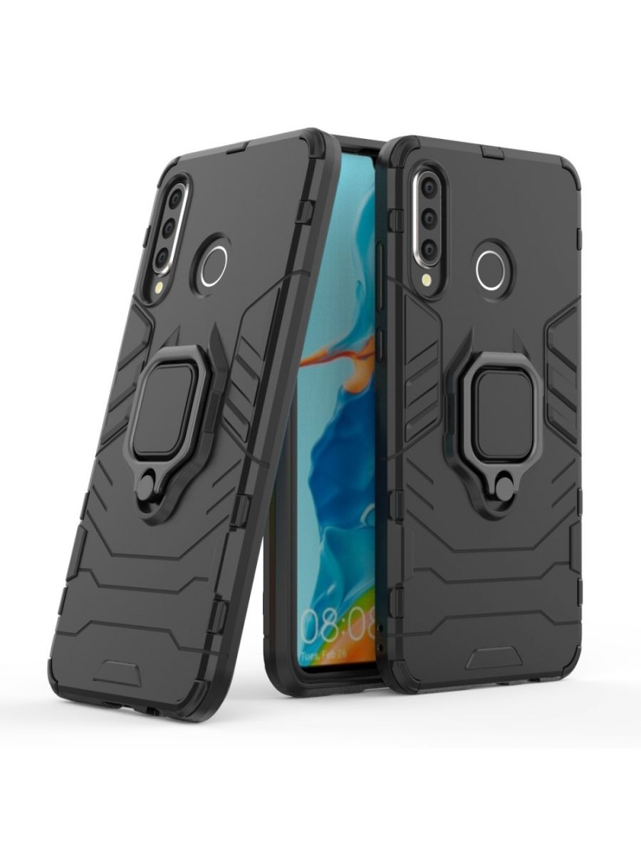 

Brodef Ring Противоударный чехол с кольцом для Huawei P30 Lite черный
