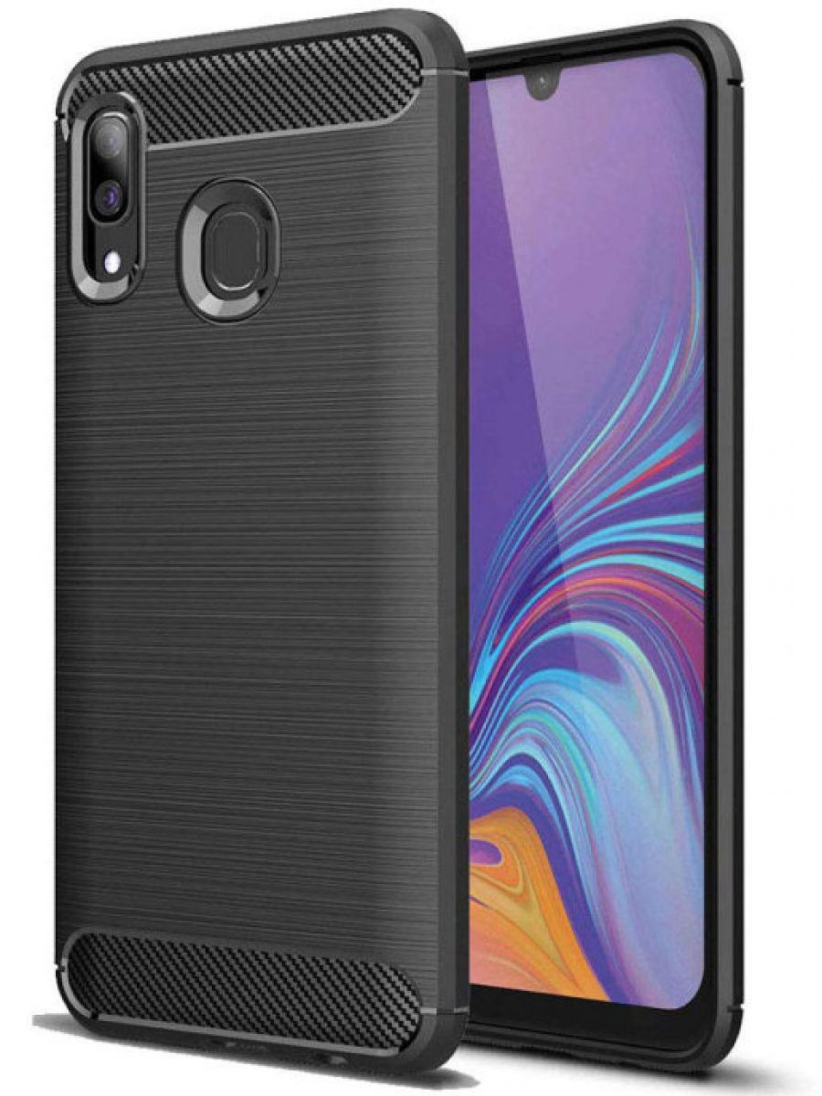 

Brodef Carbon Силиконовый чехол для Samsung Galaxy A40 Черный