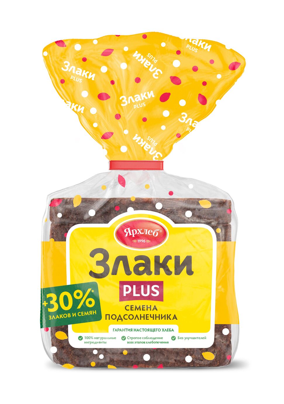

Хлеб серый Ярхлеб Злаки Plus злаки 280 г, Злаки Plus