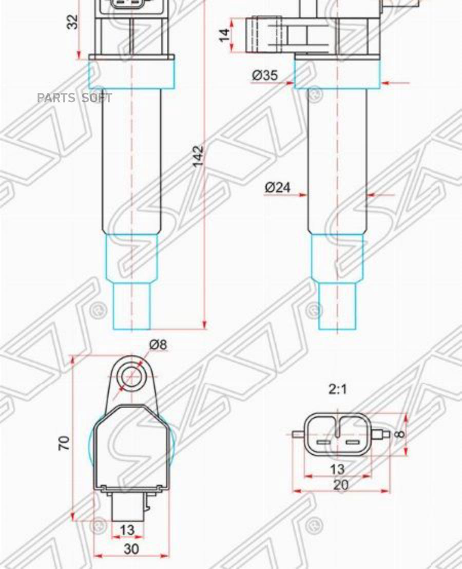 

SAT Катушка зажигания HYUNDAI ix55 08- KIA Sorento 06- SAT